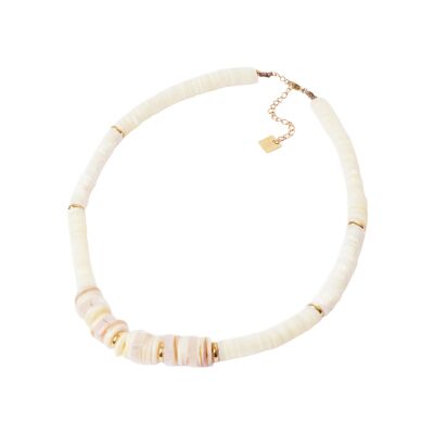Collier Zag Puka  en acier doré et acétate