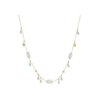Collier Zag Barega  en acier doré et perle d'imitation