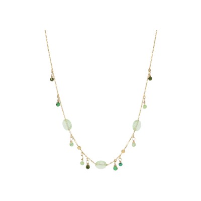 Collier Zag Barega  en acier doré et perle d'imitation
