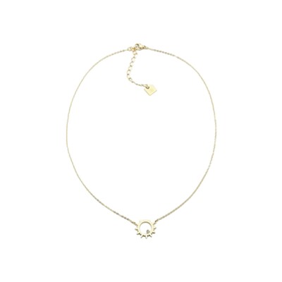 Collier Zag Oursin en acier doré et oxyde de zirconium