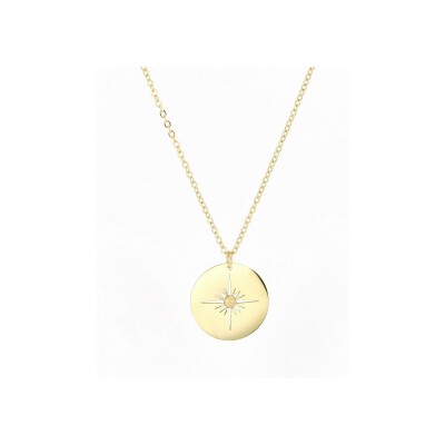 Collier Zag Aztèque en acier doré