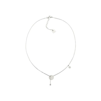 Collier Zag Charm en acier et cristal