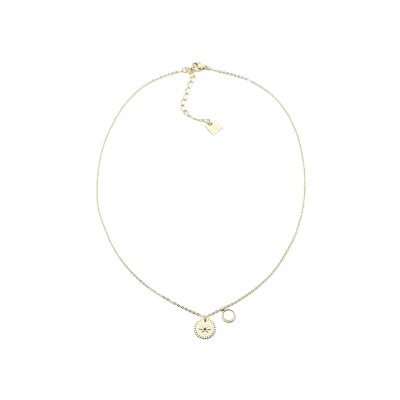 Collier Zag Sand en acier doré et nacre