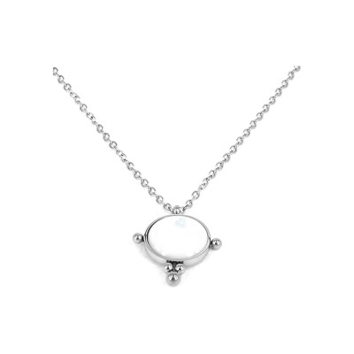 Collier Zag Salomé en acier et nacre