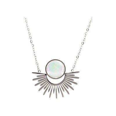 Collier Zag Cytisus en acier et nacre