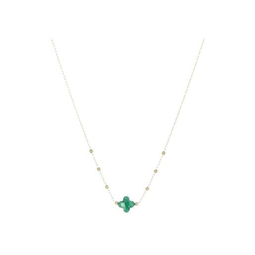 Collier ZAG Velasquez en acier doré et malachite