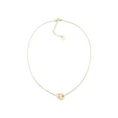 Collier Zag Domino en acier doré