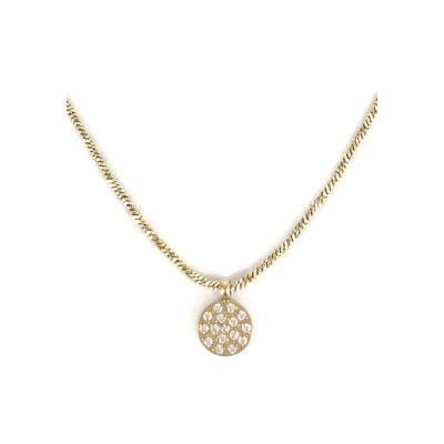 Collier Zag Fame en acier doré et oxyde de zirconium