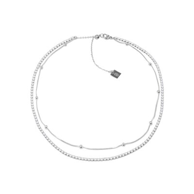 Collier Zag Osorno en acier et oxyde de zirconium