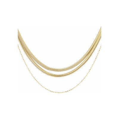 Collier Zag Tressé en acier doré