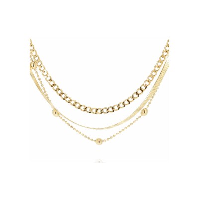 Collier Zag Lumineux en acier doré