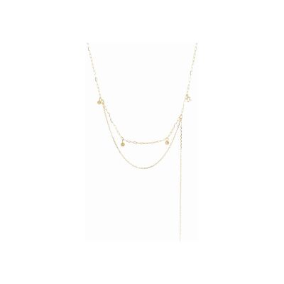 Collier Zag Icilo en acier doré et oxyde de zirconium