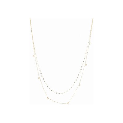 Collier Zag Tazio en acier doré et oxyde de zirconium