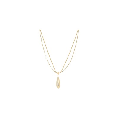 Collier Zag en acier doré et oxydes de zirconium