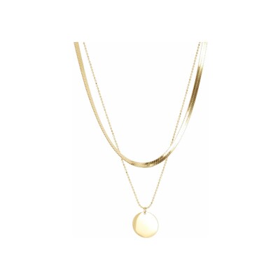 Collier Zag Zéphira en acier doré