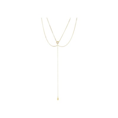 Collier Zag Halley  en acier doré et oxyde de zirconium