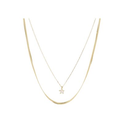 Collier Zag Arenas en acier doré et oxyde de zirconium