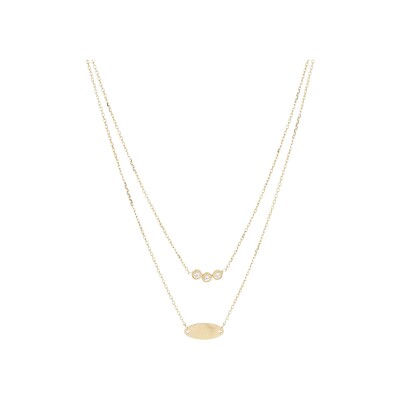 Collier Zag Sestu  en acier doré et oxyde de zirconium