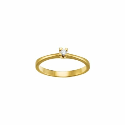 Solitaire Eternel diamant en or jaune 0,07cts