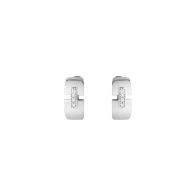 Boucles d'oreilles créoles So Shocking Capricieuse en or blanc et diamants 0.09ct