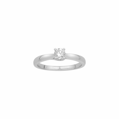 Solitaire en or blanc et diamants 4 griffes de 0.30ct