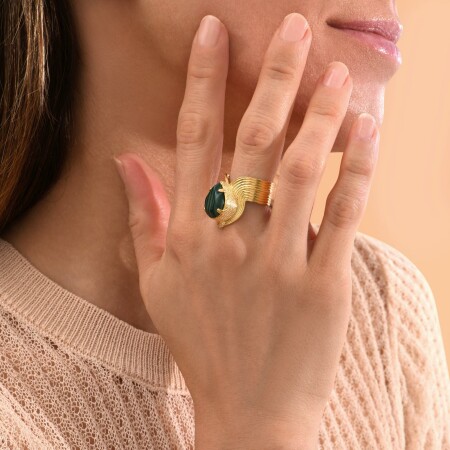 Bague Satellite ajustable en métal doré à l'or jaune 14ct