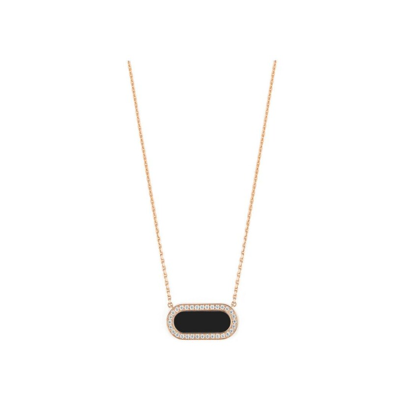 Collier So Shocking Inverso en or rose, onyx, nacre et diamants