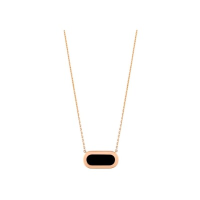 Collier So Shocking Inverso en or rose, onyx et nacre