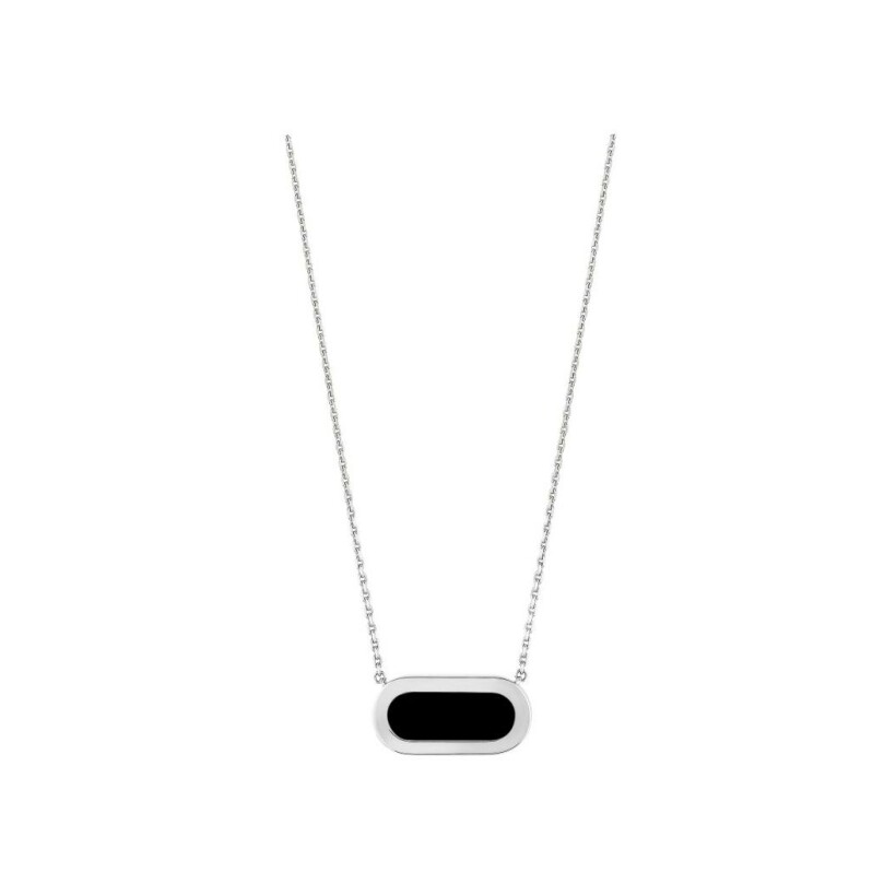 Collier So Shocking Inverso en or blanc, onyx et nacre