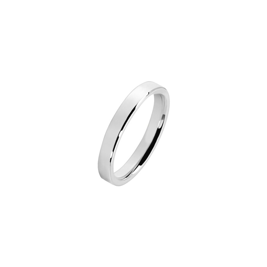 Ferret Ruban 3mm wedding band in palladium-plated white gold