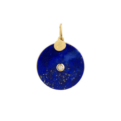 Médaille min&ral Joaillerie Pi en or jaune, lapis lazuli et diamant