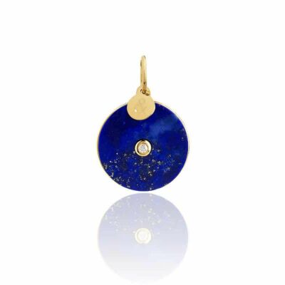 Médaille min&ral Joaillerie Pi en or jaune, lapis lazuli et diamant