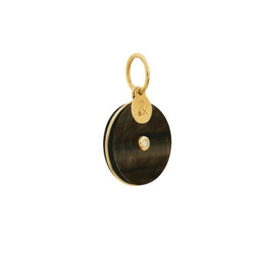 Médaille min&ral Joaillerie Pi en or jaune, nacre et diamant