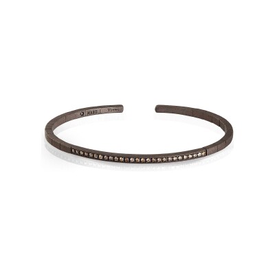 Bracelet Mano J en titane et diamants bruns