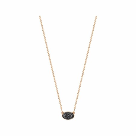 Collier GINETTE NY ELLIPSES & SEQUINS en or rose et diamants noirs