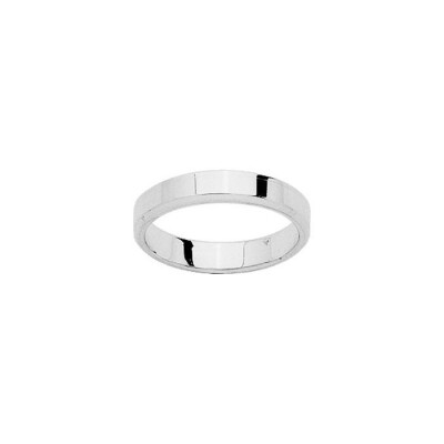 Alliance ruban en or blanc, 4mm