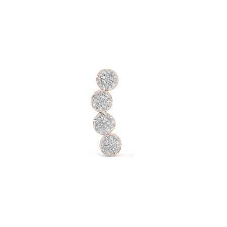 GINETTE NY MINI EVER solo right arc earring, rose gold, diamonds