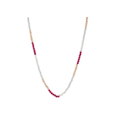 Collier Une A Une Rainbow en laiton et pierres de couleurs