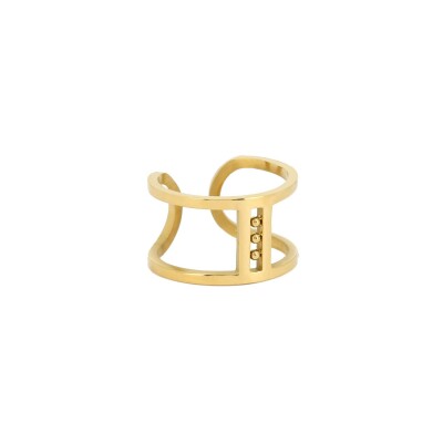Bague ZAG en acier doré