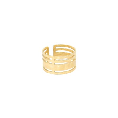 Bague Zag en acier doré, taille ajustable