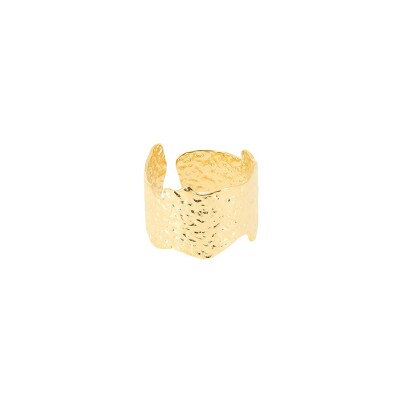 Bague Zag en acier doré, taille ajustable