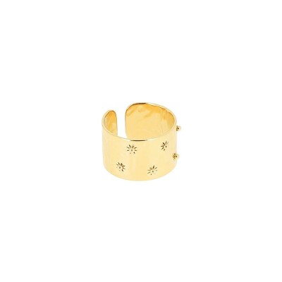 Bague Zag en acier doré, taille ajustable