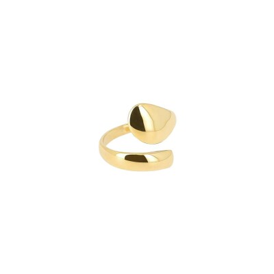 Bague Zag en acier doré, taille ajustable