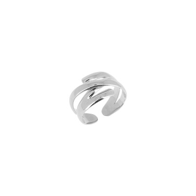 Bague Zag en acier, taille ajustable