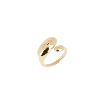 Bague Zag en acier doré, taille ajustable