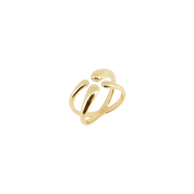 Bague Zag en acier doré, taille ajustable