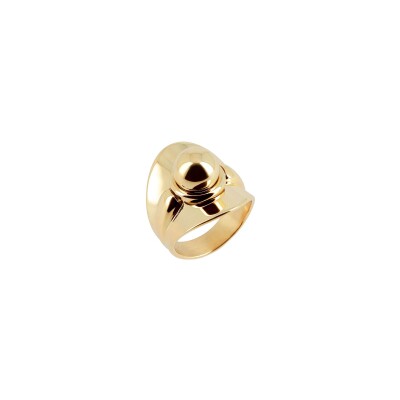 Bague Zag en acier doré, taille S