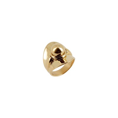Bague Zag en acier doré, taille M