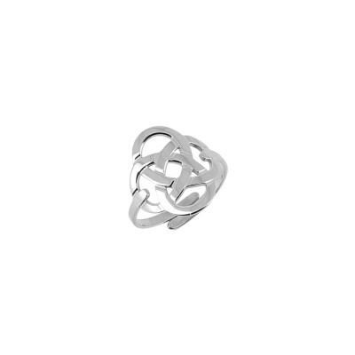 Bague Zag en acier, taille ajustable