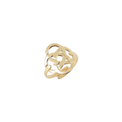 Bague Zag en acier doré, taille ajustable